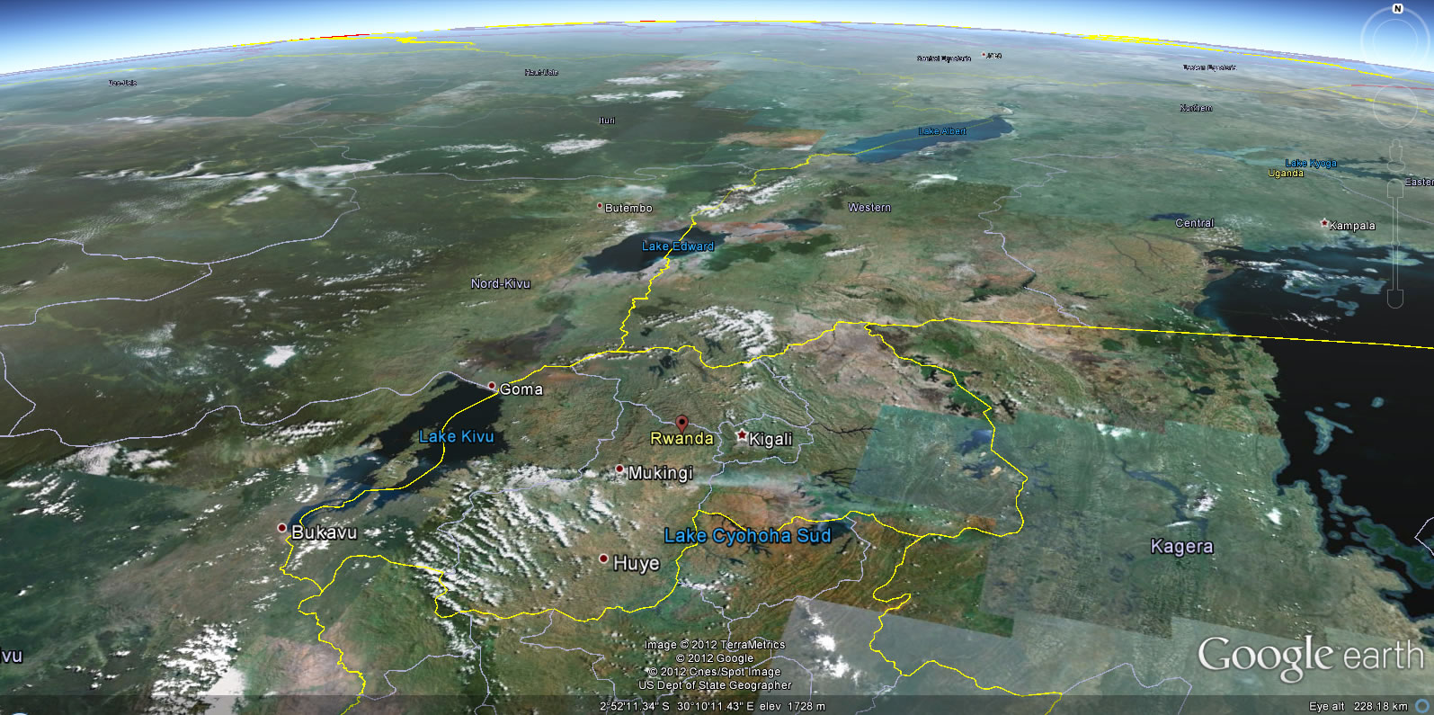 Rwanda terre carte